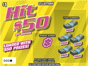 Hit $50 2nd Edition scratch ticket — sample view
