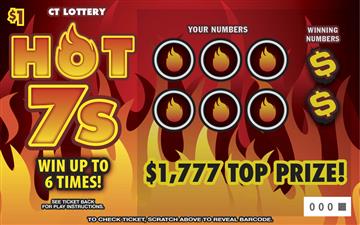 Hot 7s scratch ticket — sample view